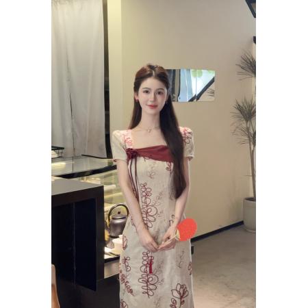 BY18398# 浮生若梦新中式国风改良绣花裙女夏棉麻旗袍连衣裙 服裝批發女裝批發服飾貨源