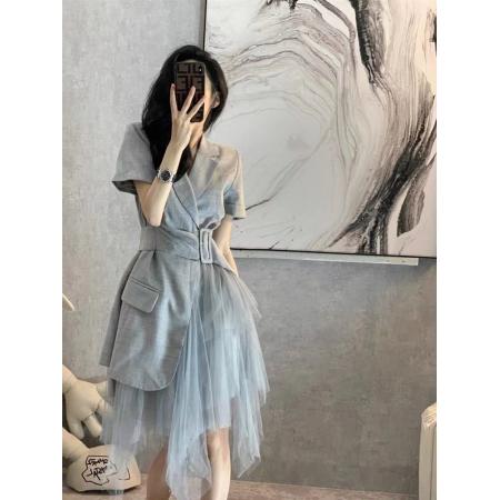 BY18401# 西装连衣裙女新款夏季女装高级设计感小众收腰显瘦气质裙子 服裝批發女裝批發服飾貨源