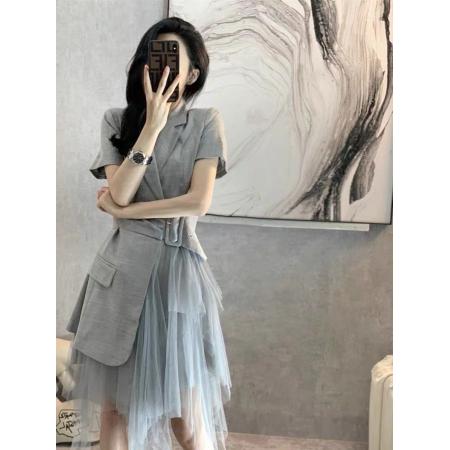 BY18401# 西装连衣裙女新款夏季女装高级设计感小众收腰显瘦气质裙子 服裝批發女裝批發服飾貨源