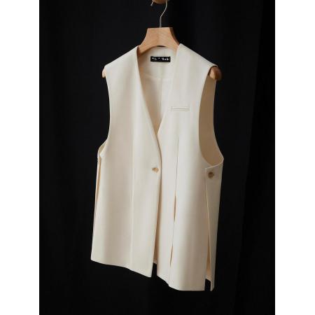 BY18404# 外穿简约西装马甲女新款时尚高级感宽松显瘦气质无袖坎肩外套 服裝批發女裝批發服飾貨源