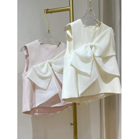 BY18406# 女装大牌外贸出口孤品夏季新款大蝴蝶结无袖背心上衣 服裝批發女裝批發服飾貨源