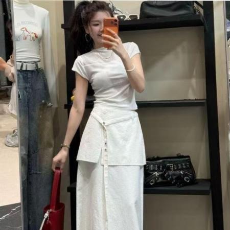 BY18408# 春季新款宽松休闲设计韩版显瘦屁帘半身裙女 服裝批發女裝批發服飾貨源