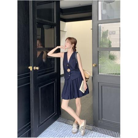 BY18410# 高级感小众设计时尚套装女夏新款小个子马甲阔腿短裤两件套潮 服裝批發女裝批發服飾貨源