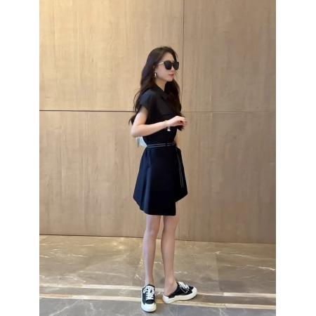 BY18421# 欧洲站新款高级感连衣裙子名媛小众黑色不规则工装连体裤女夏 服裝批發女裝批發服飾貨源