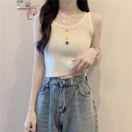 BY18438# 夏季网红ins超火修身百搭针织外穿吊带上衣女小背心 服裝批發女裝批發服飾貨源