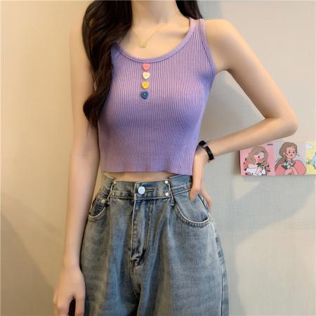 BY18438# 夏季网红ins超火修身百搭针织外穿吊带上衣女小背心 服裝批發女裝批發服飾貨源