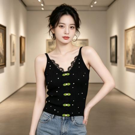 BY18445# 夏季新款时尚V领蕾丝边修身内搭针织吊带背心上衣女 服裝批發女裝批發服飾貨源
