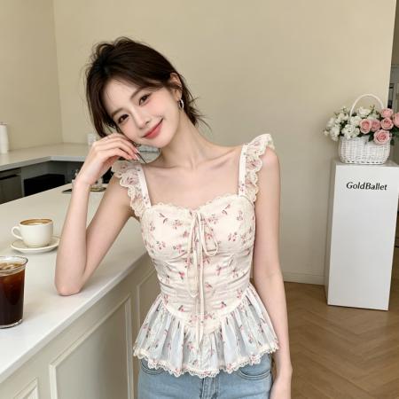 BY18451# 小飞袖方领碎...