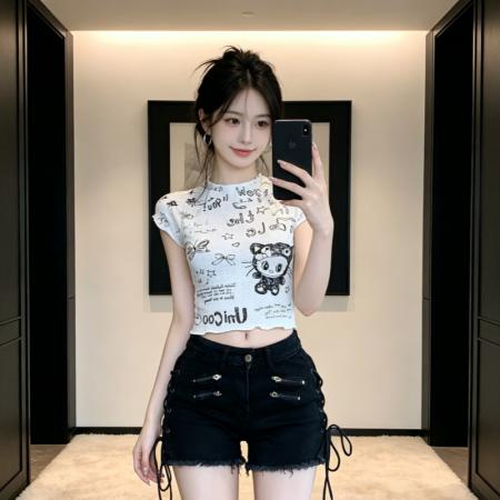 BY18455# 废土风水洗黑色牛仔短裤女夏季新款多巴胺绑带拉链毛边包臀短裤子 服裝批發女裝批發服飾貨源