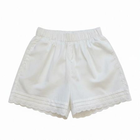 BY18495# 洋气时髦白色阔腿短裤女夏季新款高腰宽松蕾丝花边休闲运动裤 服裝批發女裝批發服飾貨源