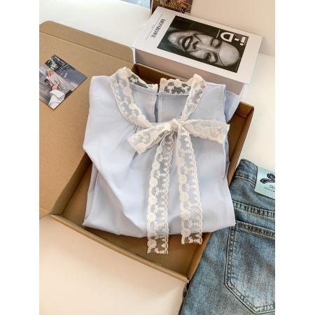 BY18501# ～无袖挂脖露肩上衣女夏多巴胺穿搭法式小资娃娃衫背心衬衫 服裝批發女裝批發服飾貨源