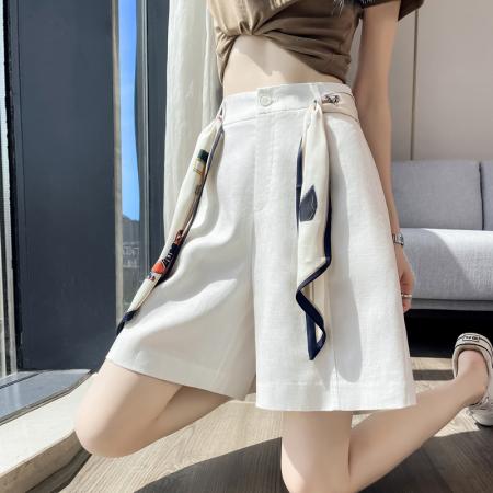 BY18508# 夏季新款天丝亚麻五分裤阔腿裤A字短裤薄款棉麻裤女 服裝批發女裝批發服飾貨源