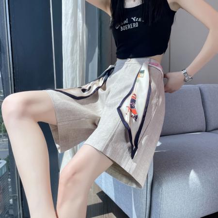 BY18508# 夏季新款天丝亚麻五分裤阔腿裤A字短裤薄款棉麻裤女 服裝批發女裝批發服飾貨源