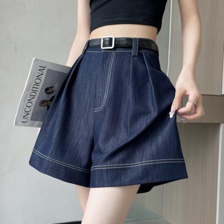 BY18509# 夏季新款天丝软牛仔五分裤高腰阔腿A字短裤休闲裤女 服裝批發女裝批發服飾貨源