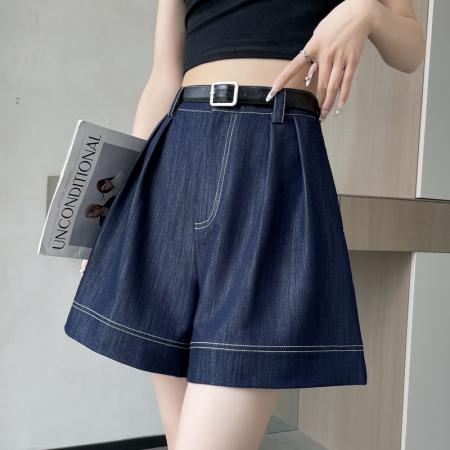 BY18509# 夏季新款天丝软牛仔五分裤高腰阔腿A字短裤休闲裤女 服裝批發女裝批發服飾貨源