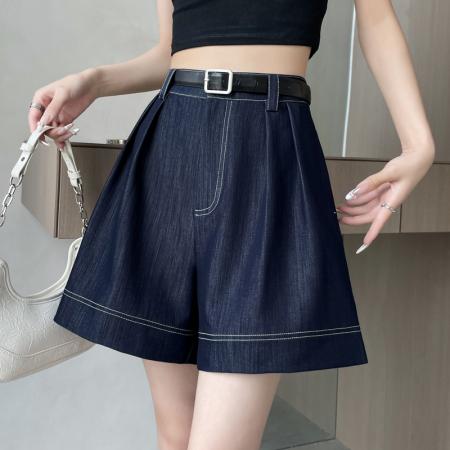 BY18509# 夏季新款天丝软牛仔五分裤高腰阔腿A字短裤休闲裤女 服裝批發女裝批發服飾貨源