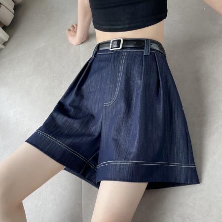 BY18509# 夏季新款天丝软牛仔五分裤高腰阔腿A字短裤休闲裤女 服裝批發女裝批發服飾貨源