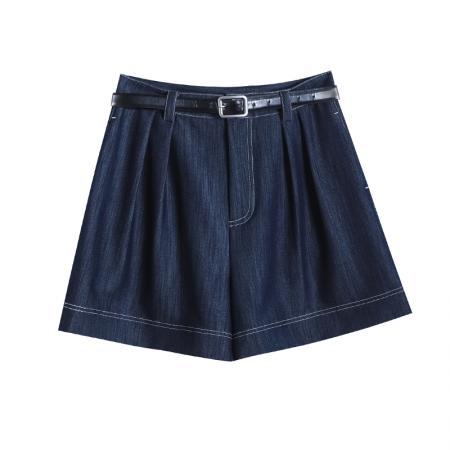 BY18509# 夏季新款天丝软牛仔五分裤高腰阔腿A字短裤休闲裤女 服裝批發女裝批發服飾貨源