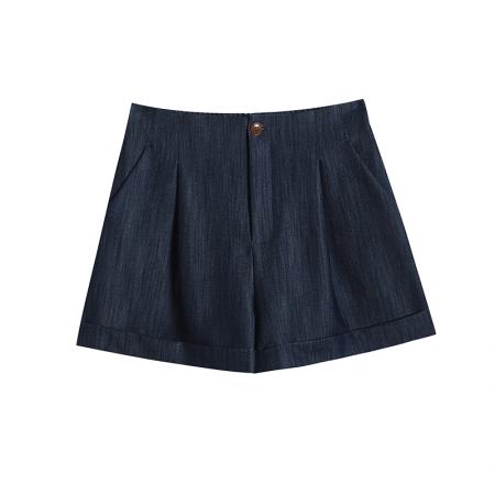 BY18510# 夏季新款天丝软牛仔五分裤高腰阔腿A字短裤休闲裤女 服裝批發女裝批發服飾貨源