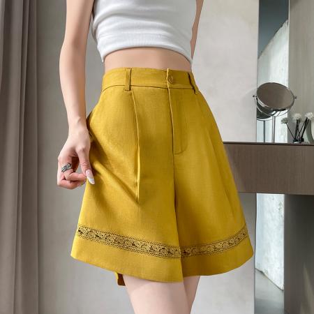 BY18511# 夏季新款天丝亚麻五分裤A字阔腿高腰棉麻薄款短裤女 服裝批發女裝批發服飾貨源