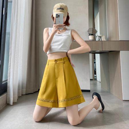 BY18511# 夏季新款天丝亚麻五分裤A字阔腿高腰棉麻薄款短裤女 服裝批發女裝批發服飾貨源