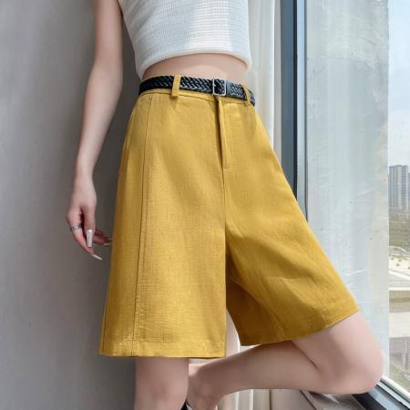 BY18512# 夏季新款天丝亚麻五分裤阔腿裤A字短裤薄款棉麻裤女 服裝批發女裝批發服飾貨源