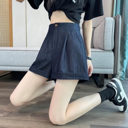 BY18513# 夏季新款天丝牛仔裤短裤女高腰宽松A字阔腿裤休闲裤 服裝批發女裝批發服飾貨源