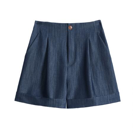 BY18513# 夏季新款天丝牛仔裤短裤女高腰宽松A字阔腿裤休闲裤 服裝批發女裝批發服飾貨源