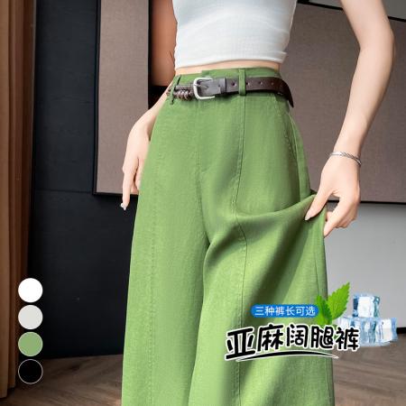 BY18514# 夏季新款天丝亚麻阔腿裤防晒休闲裤冰丝直筒拖地裤女 服裝批發女裝批發服飾貨源