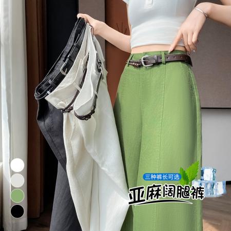 BY18514# 夏季新款天丝亚麻阔腿裤防晒休闲裤冰丝直筒拖地裤女 服裝批發女裝批發服飾貨源