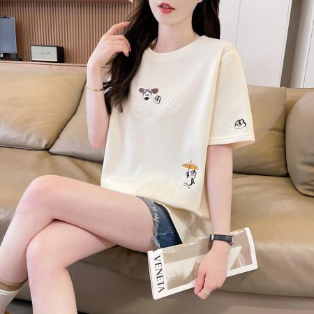 BY18520# 纯棉炸街抖音质量短袖t恤女潮新款上衣大码女装 服裝批發女裝批發服飾貨源