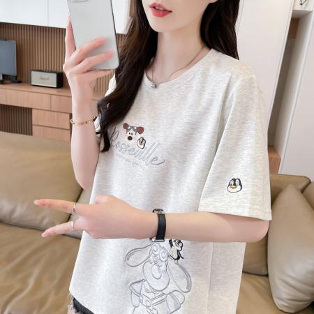 BY18520# 纯棉炸街抖音质量短袖t恤女潮新款上衣大码女装 服裝批發女裝批發服飾貨源
