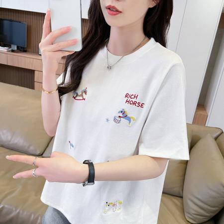 BY18522# 纯棉炸街抖音质量短袖t恤女潮新款上衣大码女装 服裝批發女裝批發服飾貨源