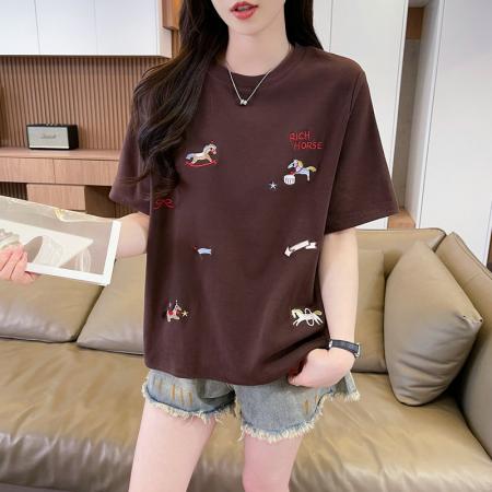 BY18522# 纯棉炸街抖音质量短袖t恤女潮新款上衣大码女装 服裝批發女裝批發服飾貨源