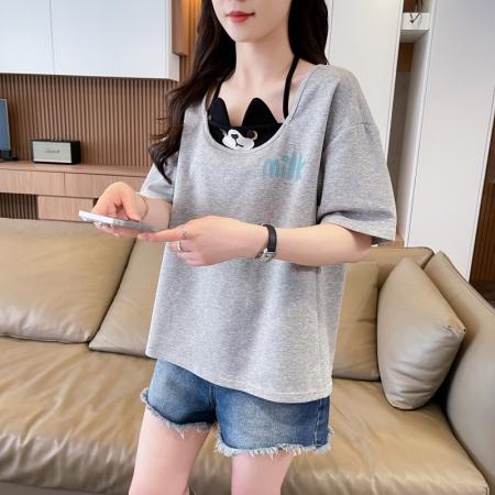 BY18523# 纯棉炸街抖音质量短袖t恤女潮新款上衣大码女装 服裝批發女裝批發服飾貨源