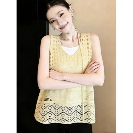 BY18554# 夏季新款潮ins小众设计感时尚镂空针织罩衫上衣吊带背心两件套女 服裝批發女裝批發服飾貨源