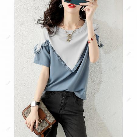 BY18561# 夏季爆款短袖女夏上衣大码女装t恤女短袖休闲小衫女式t恤 服裝批發女裝批發服飾貨源