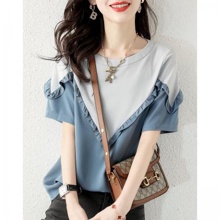 BY18561# 夏季爆款短袖女夏上衣大码女装t恤女短袖休闲小衫女式t恤 服裝批發女裝批發服飾貨源