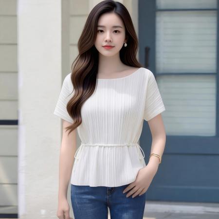 BY18584# 高货韩系慵懒风露肩短袖针织衫压褶收腰显瘦温柔风上衣 服裝批發女裝批發服飾貨源
