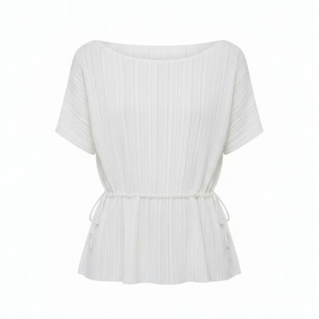 BY18584# 高货韩系慵懒风露肩短袖针织衫压褶收腰显瘦温柔风上衣 服裝批發女裝批發服飾貨源