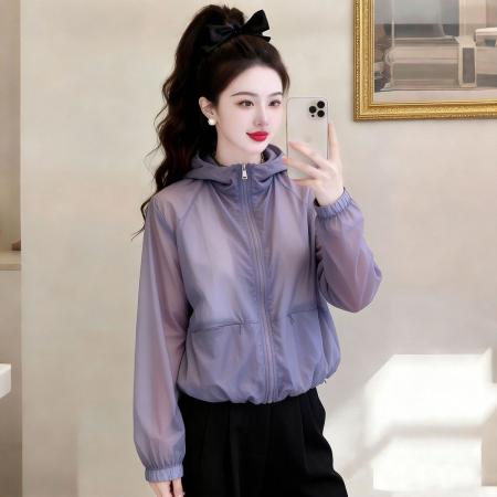 BY18613# 休闲防晒外套女夏季新款显瘦通勤轻薄透气防晒衣爆款百搭 服裝批發女裝批發服飾貨源