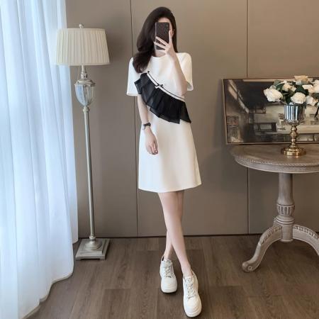 BY18624# 今年流行超好看t恤连衣裙女夏季显瘦气质小个子洋气减龄短袖裙子 服裝批發女裝批發服飾貨源