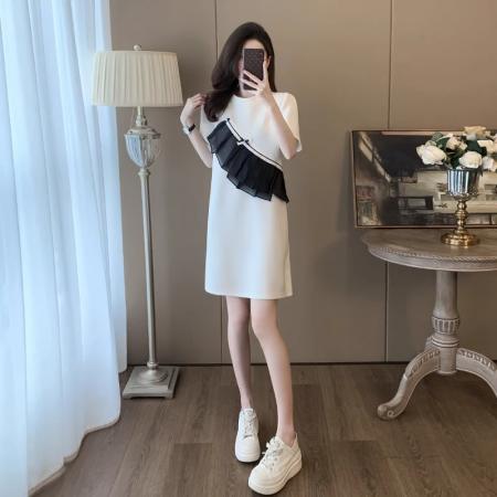 BY18624# 今年流行超好看t恤连衣裙女夏季显瘦气质小个子洋气减龄短袖裙子 服裝批發女裝批發服飾貨源