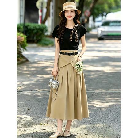 BY18706# 专柜品质有货巨好看的夏季穿搭一整套新款通勤气质上下套长裙 服裝批發女裝批發服飾貨源