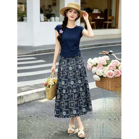 BY18712# 专柜品质巨好看的夏季日常穿搭一整套新款度假风印花裙两件套 服裝批發女裝批發服飾貨源