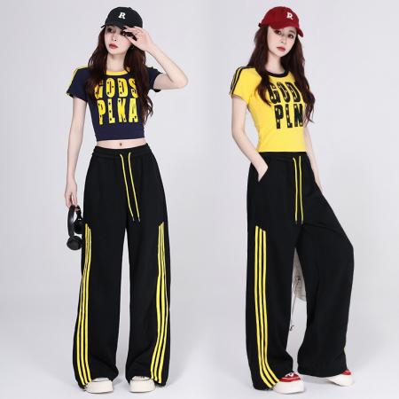 BY18733# 爵士舞宽松休闲显瘦减龄演出服体操服街舞超酷套装 服裝批發女裝批發服飾貨源