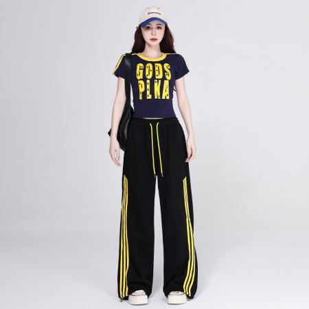 BY18733# 爵士舞宽松休闲显瘦减龄演出服体操服街舞超酷套装 服裝批發女裝批發服飾貨源