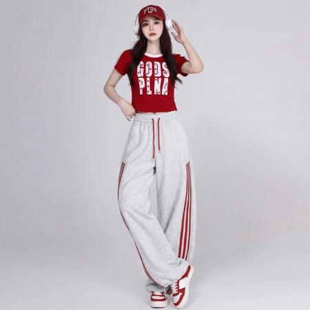 BY18735# 爵士舞宽松显瘦减龄演出服体操服街舞超酷套装 服裝批發女裝批發服飾貨源