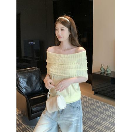 BY18744# 针织荡领无袖背心女夏季新款坑条宽松显瘦气质上衣 服裝批發女裝批發服飾貨源