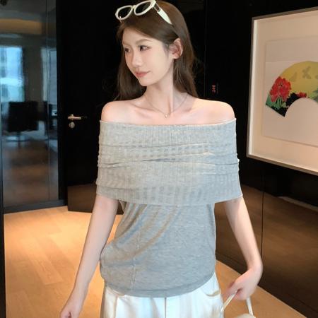 BY18744# 针织荡领无袖背心女夏季新款坑条宽松显瘦气质上衣 服裝批發女裝批發服飾貨源